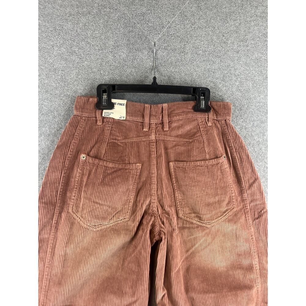 Free People We The Free Good Luck Barrel Corduroy Jeans Withered Rose Size 24 - Picture 6 of 9